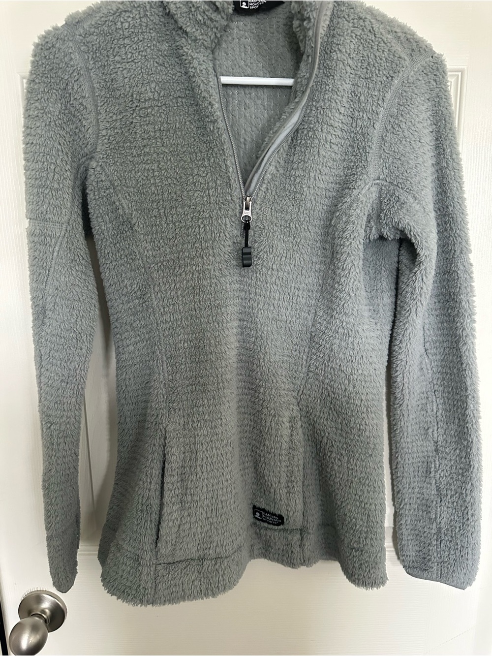 Eastern Mountain Sports Light Gray Plush Half-Zip Turtleneck Sweater
